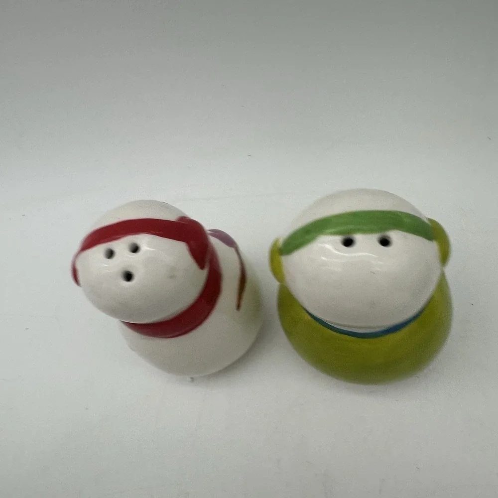 Vintage Mr & Mrs Snowman Christmas Salt And Pepper Shakers 3